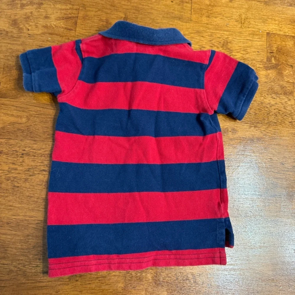 Polo Ralph Lauren Navy Red Polo Shirt striped size 24 months 100% cotton